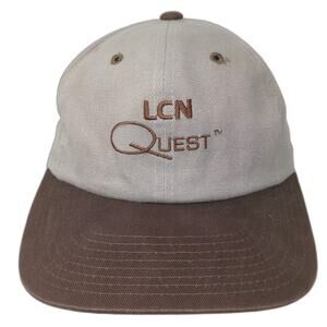 LCN Baseball Cap Beige Brown OS Hat Quest Embroidered Adjustable Slideback